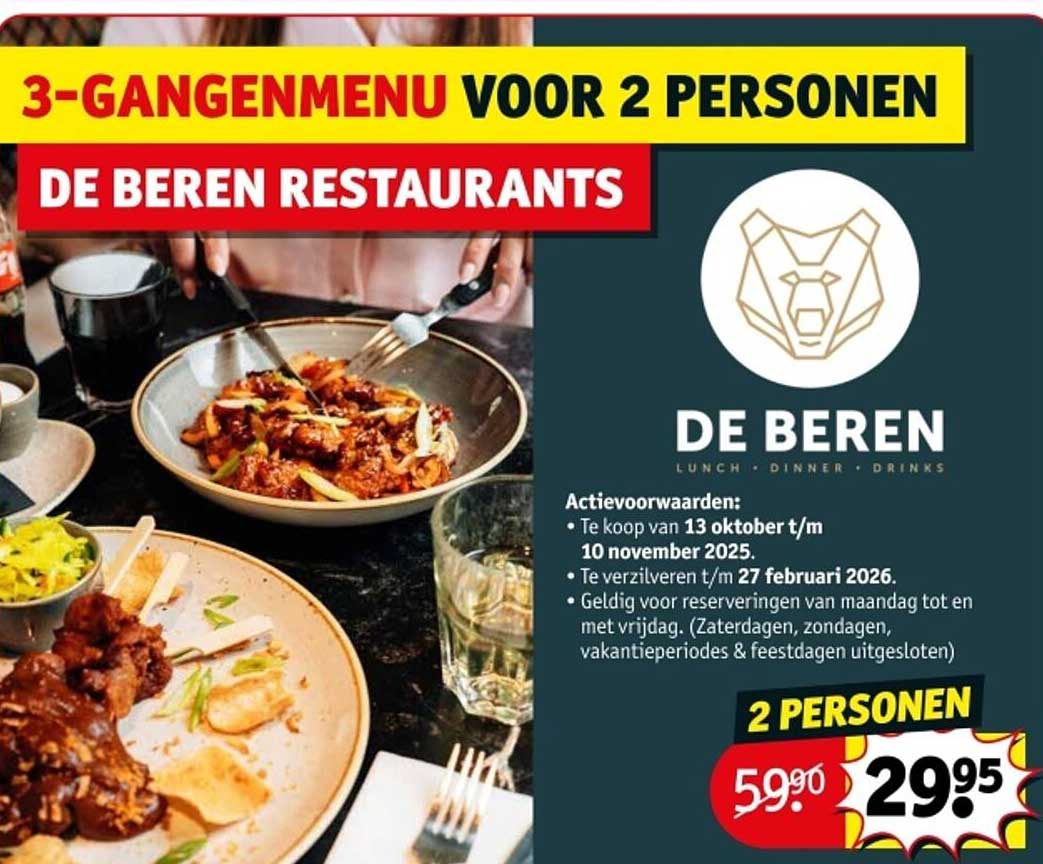 3-GANGENMENU VOOR 2 PERSONEN