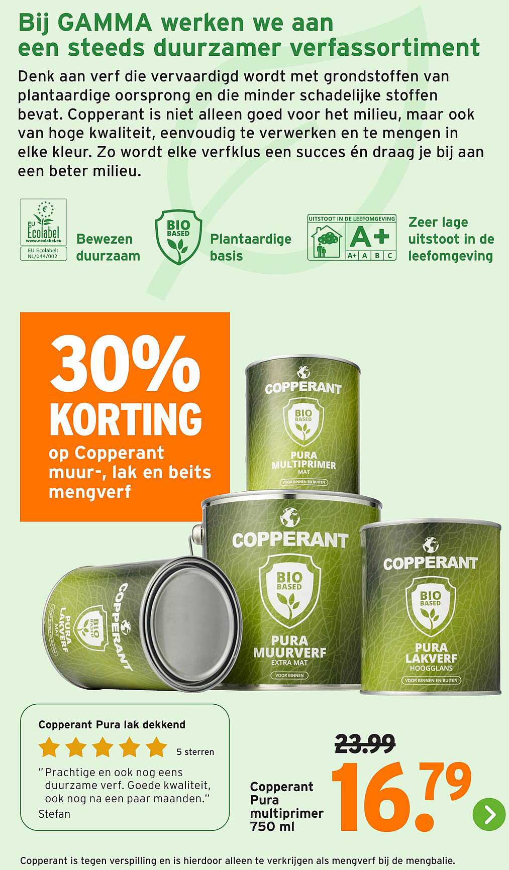 30% KORTING op Copperant muur-, lak en beits mengverf