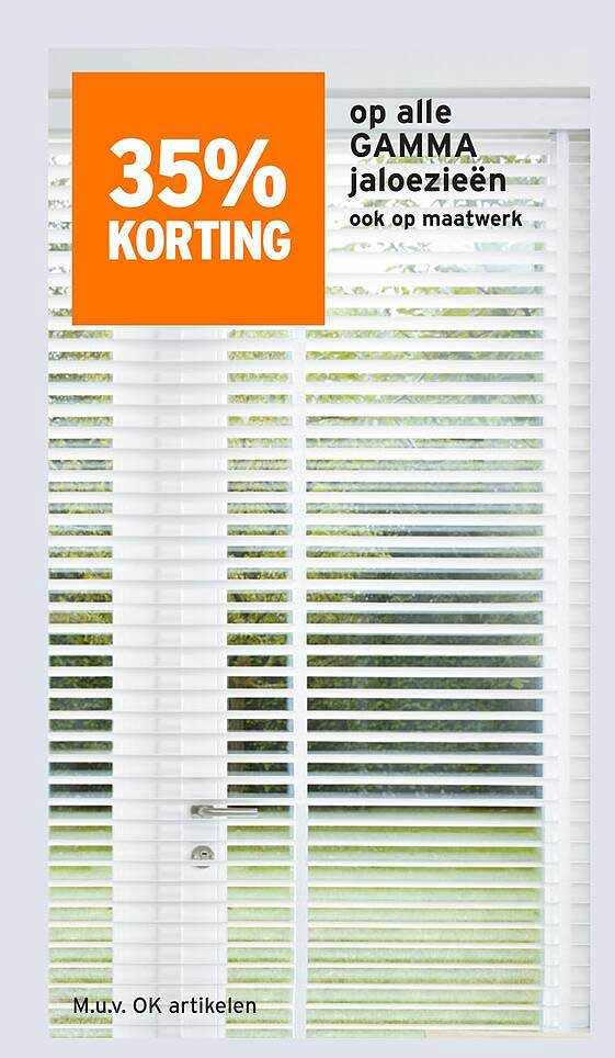 35% KORTING op alle GAMMA jaloezieën ook op maatwerk