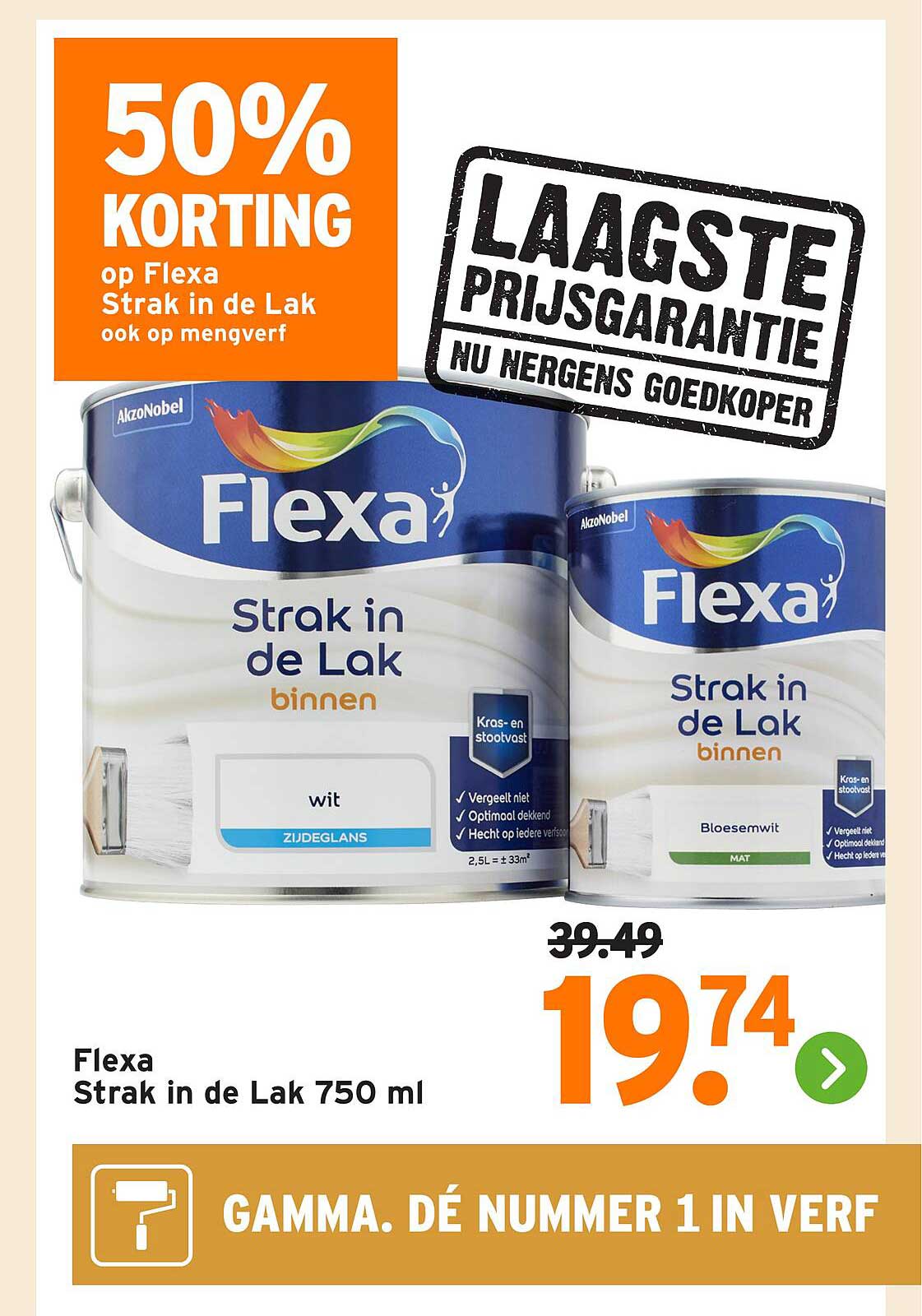 50% KORTING op Flexa Strak in de Lak ook op mengverf