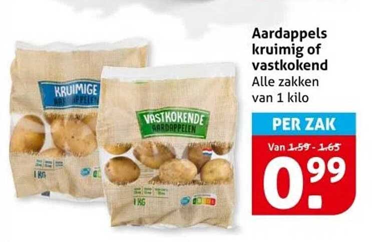 Aardappels kruimig of vastkokend