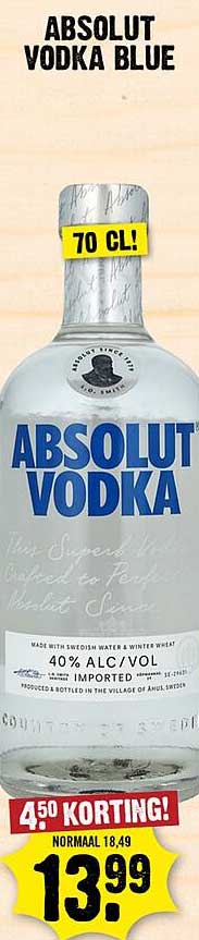 AB Absolut Vodka Blue 70 CL