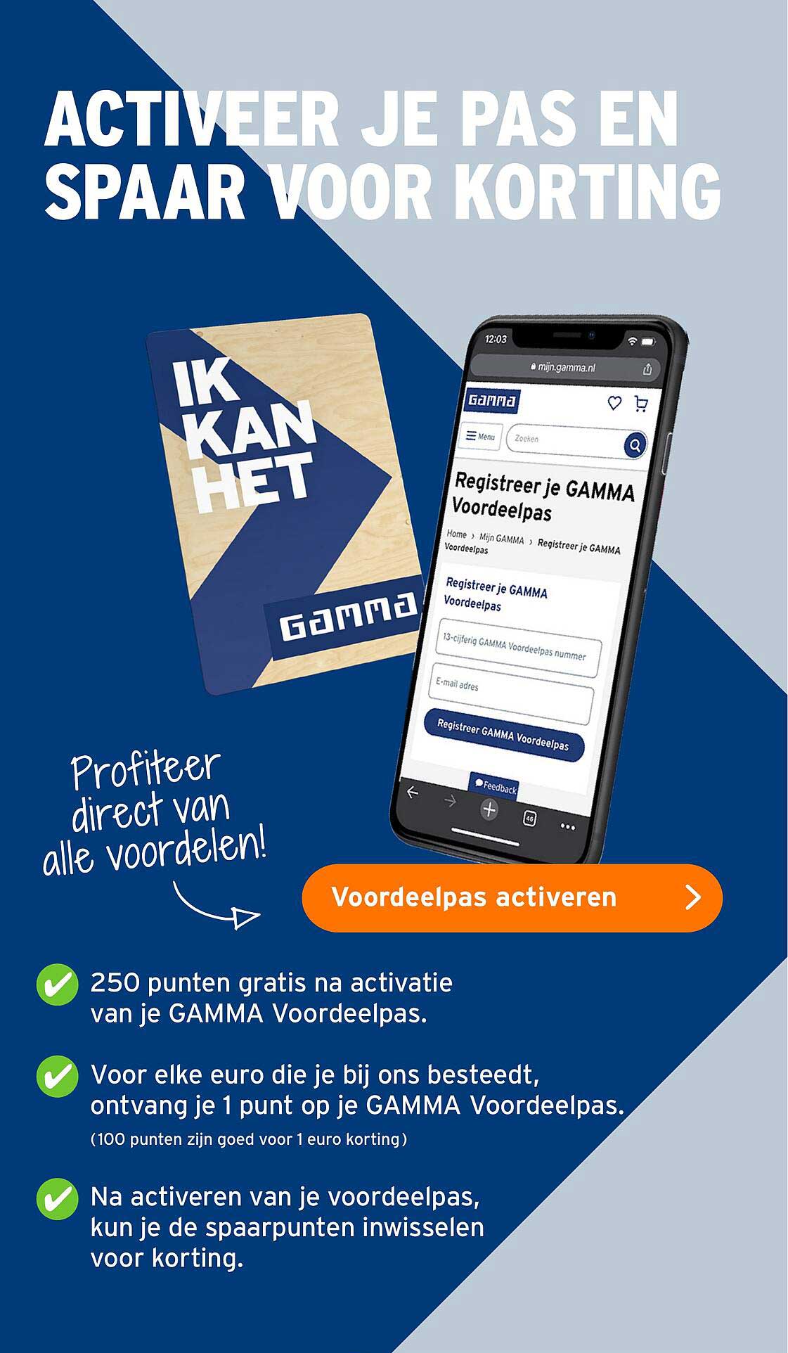 Activeer je pas en spaar voor korting