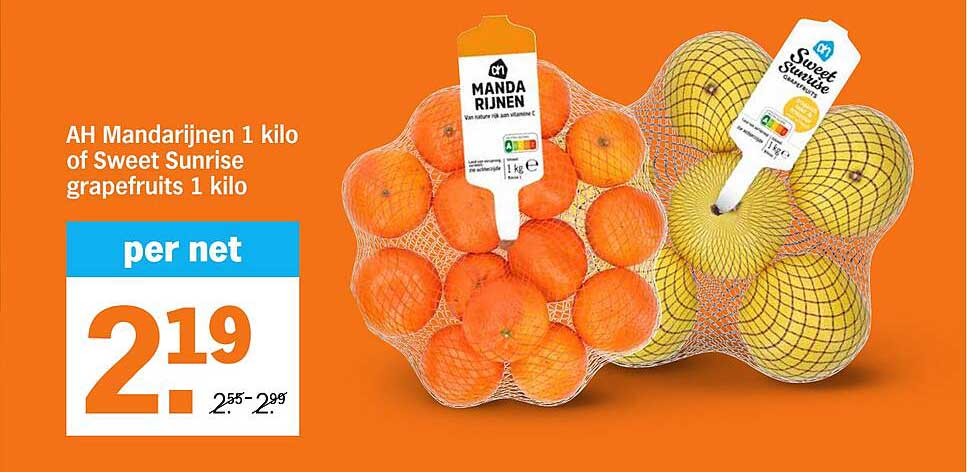 AH Mandarijnen 1 kilo of Sweet Sunrise grapefruits 1 kilo
