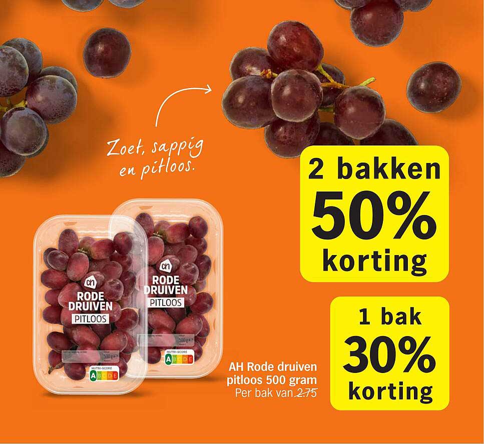 AH Rode druiven pitloos 500 gram