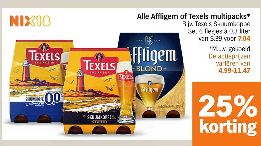 Alle Affligem of Texels multipacks*