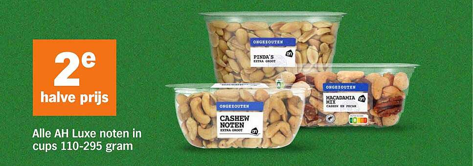 Alle AH Luxe noten in cups 110-295 gram