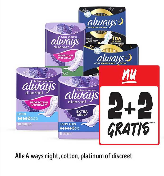 Alle Always night, cotton, platinum of discreet