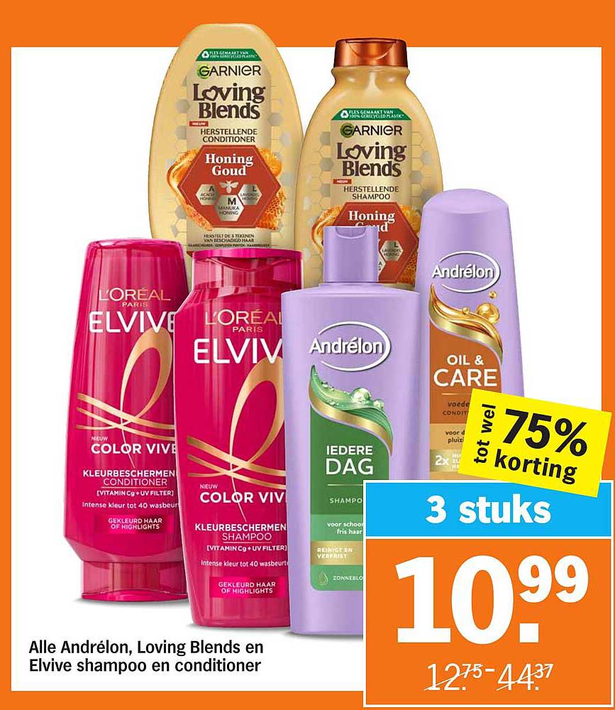 Alle Andrélon, Loving Blends en Elvive shampoo en conditioner