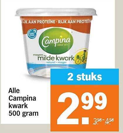 Alle Campina kwark 500 gram