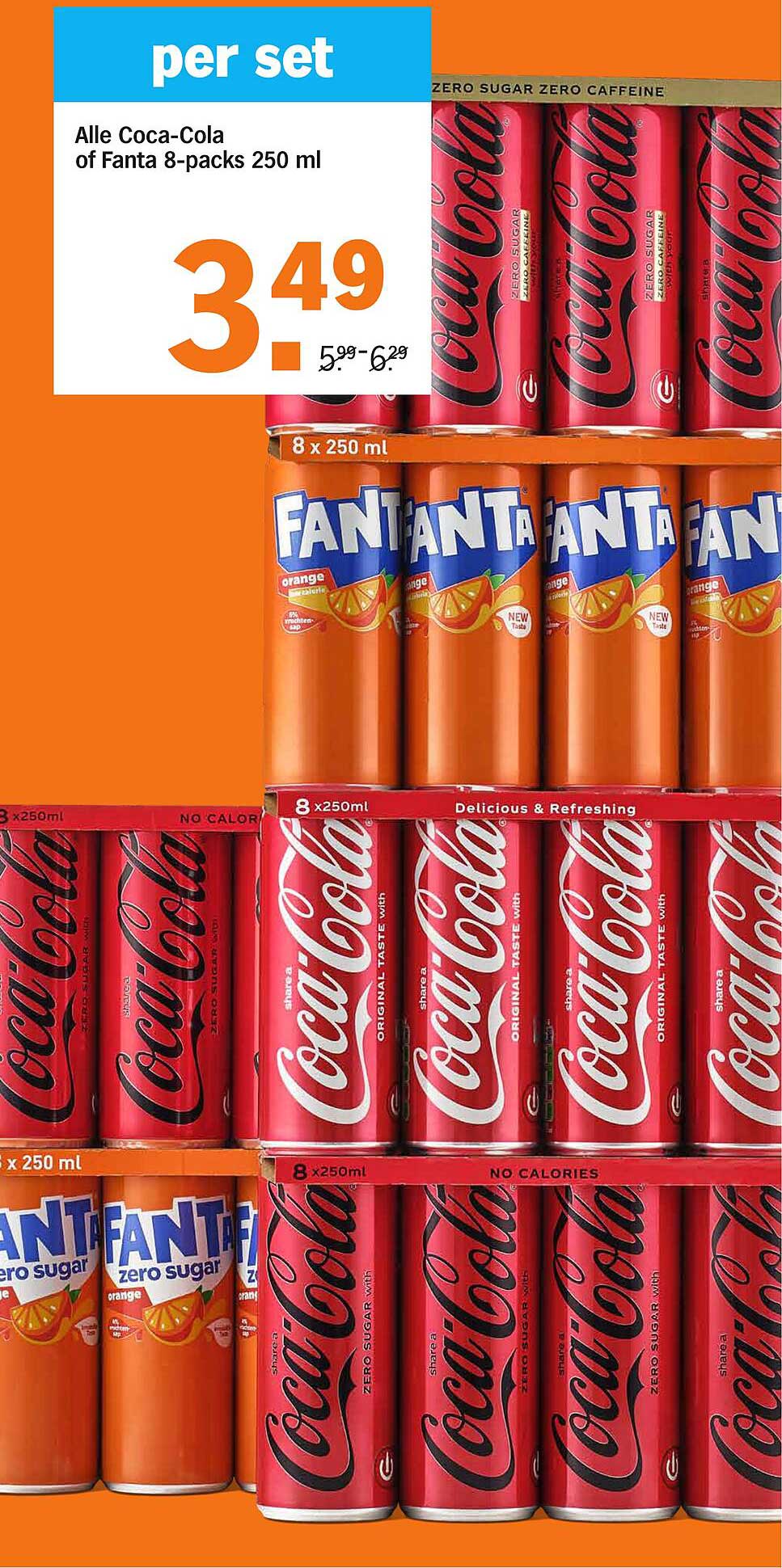 Alle Coca-Cola of Fanta 8-packs 250 ml