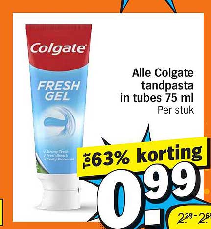 Alle Colgate tandpasta in tubes 75 ml