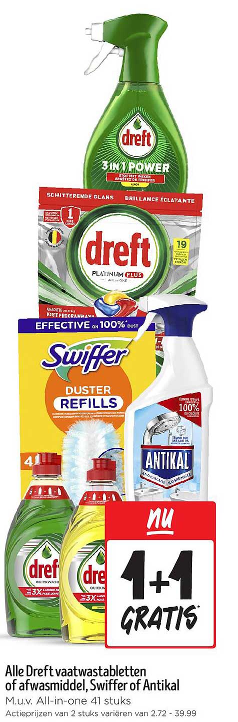 Alle Dreft vaatwastabletten of afwasmiddel, Swiffer of Antikal