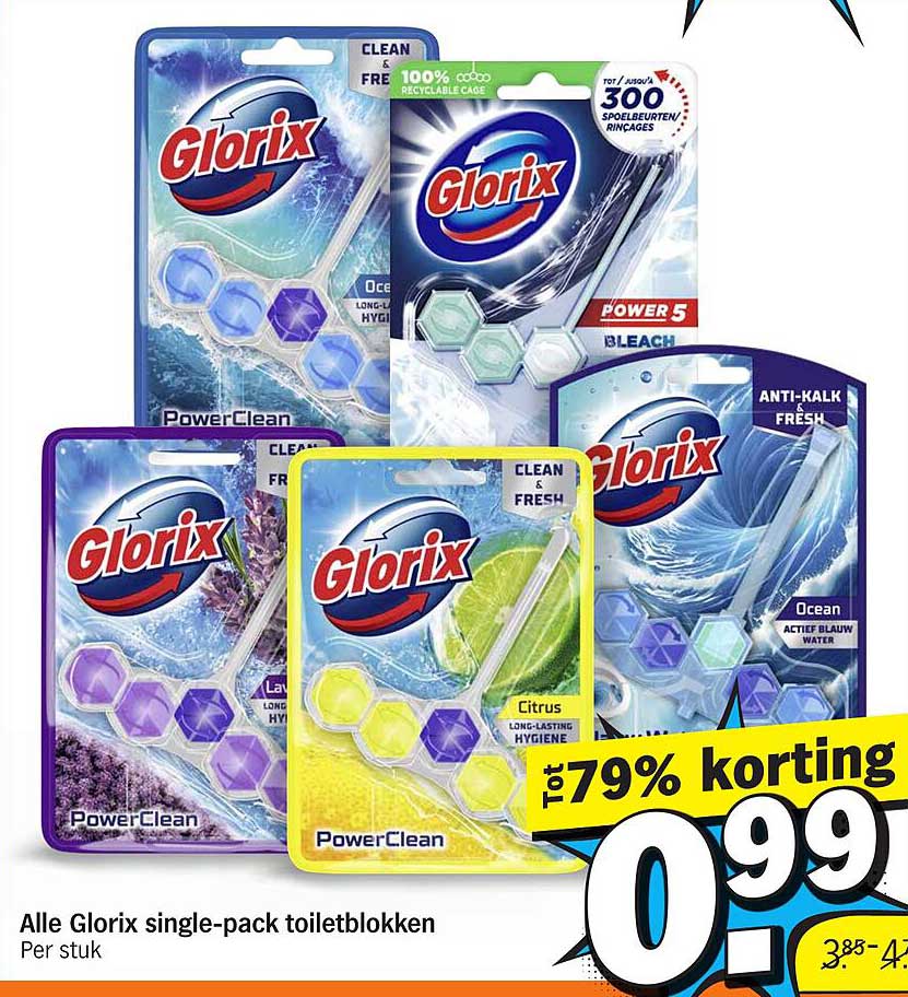 Alle Glorix single-pack toiletblokken