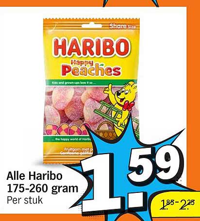 Alle Haribo Happy Peaches 175-260 gram