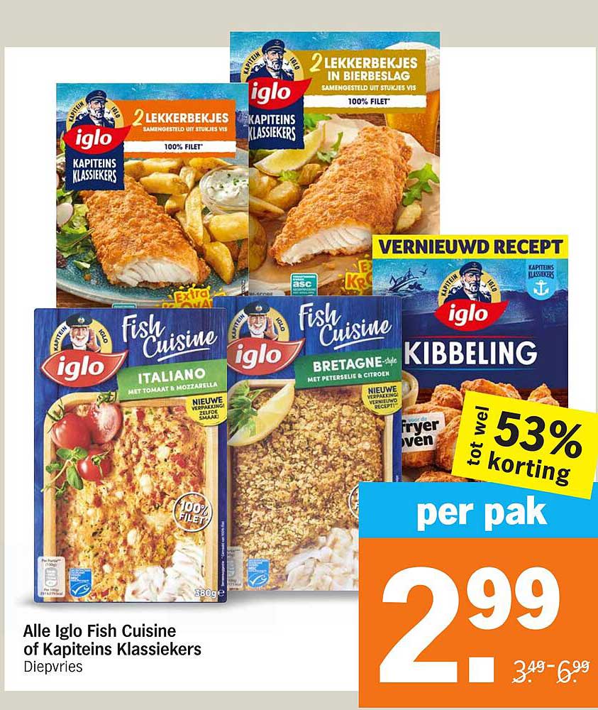 Alle Iglo Fish Cuisine of Kapiteins Klassiekers
