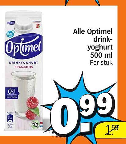 Alle Optimel drinkyoghurt 500 ml Per stuk