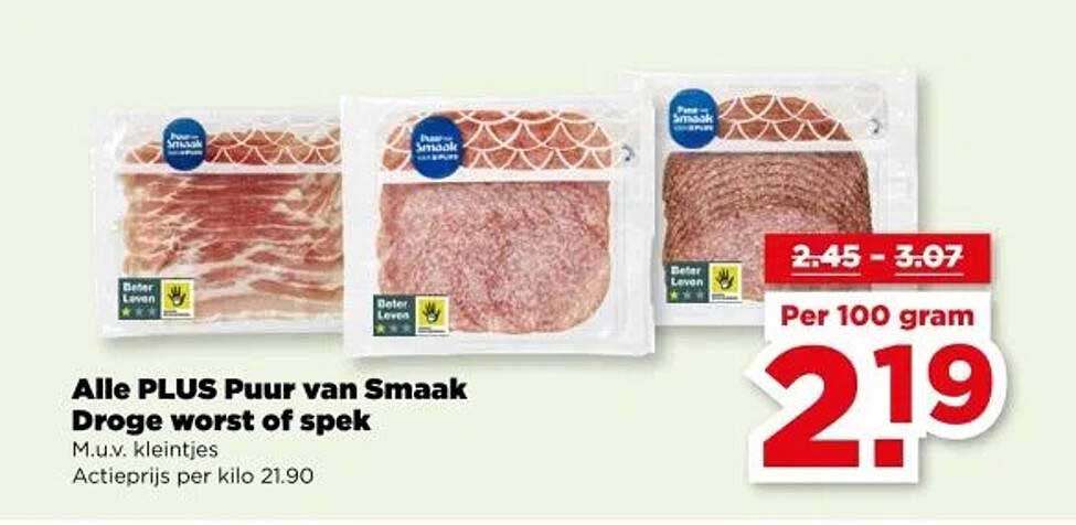 Alle PLUS Puur van Smaak Droge worst of spek