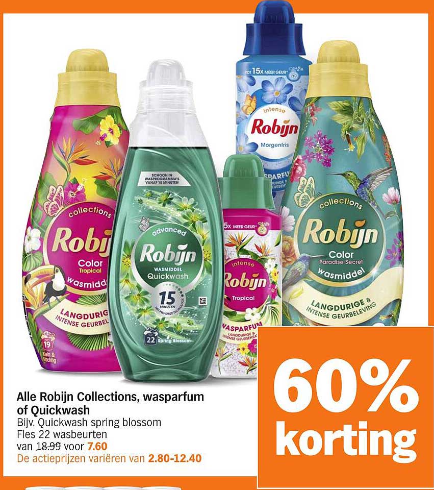 Alle Robijn Collections, wasparfum of Quickwash