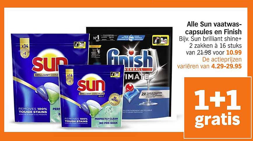 Alle Sun vaatwascapsules en Finish
