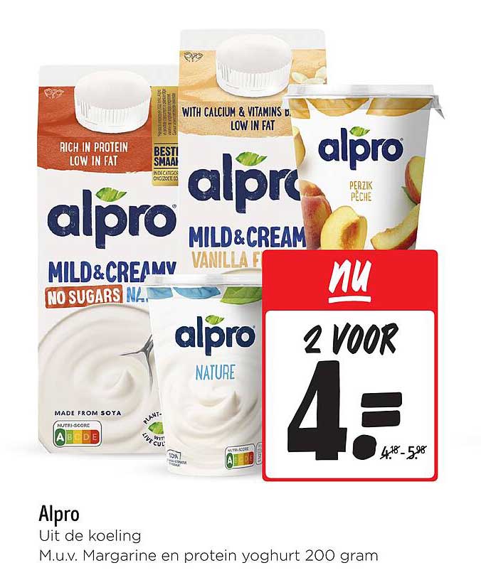 Alpro Uit de koeling M.u.v. Margarine en protein yoghurt 200 gram
