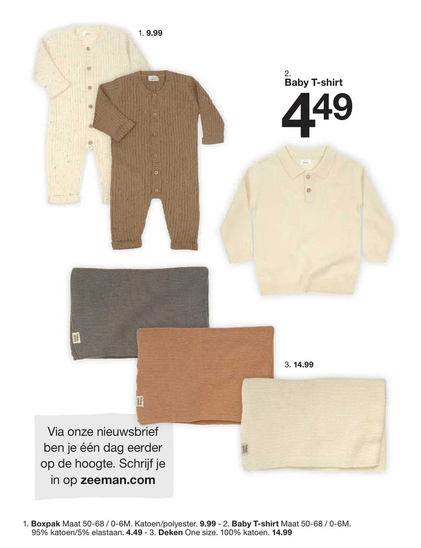 Baby T-shirt Maat 50-68 / 0-6M. 4.49