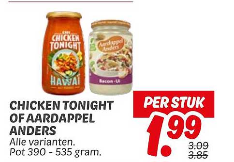 CHICKEN TONIGHT OF AARDAPPEL ANDERS