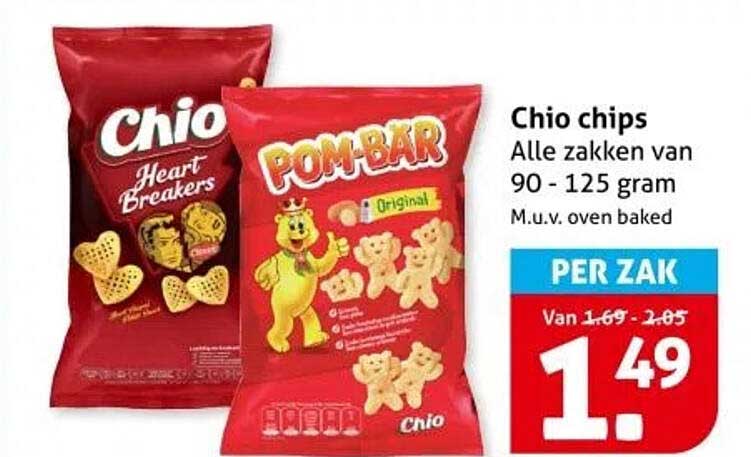 Chio chips Alle zakken van 90 - 125 gram M.u.v. oven baked
