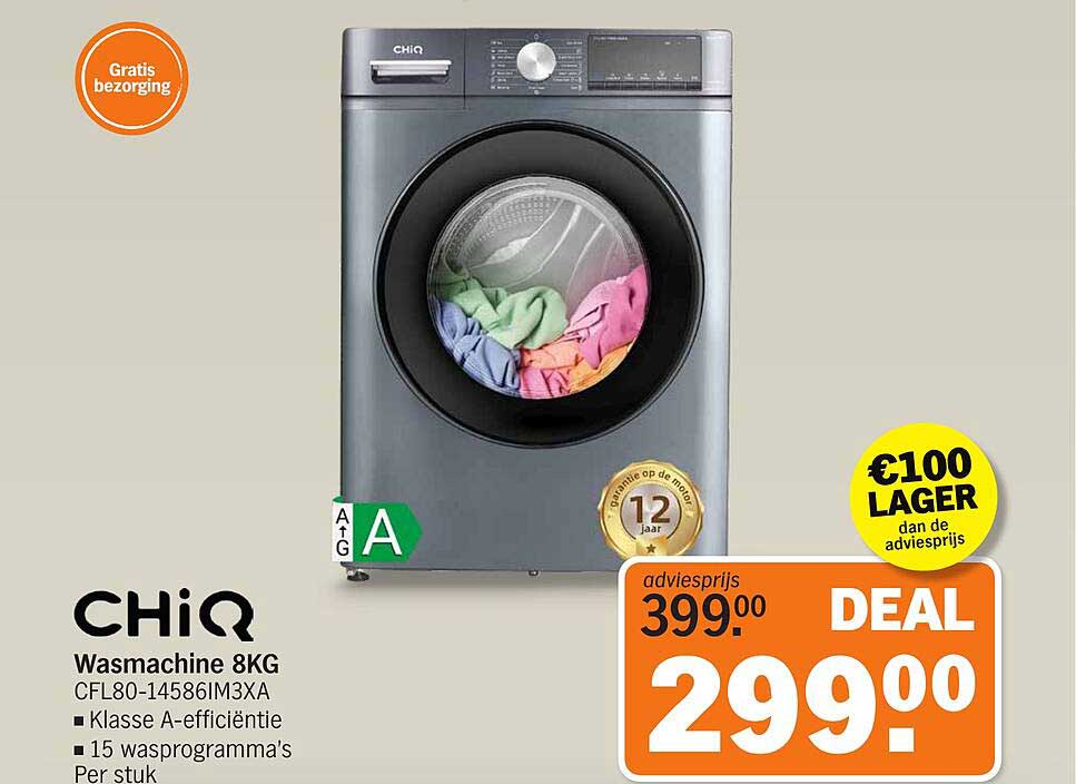 CHIQ Wasmachine 8KG