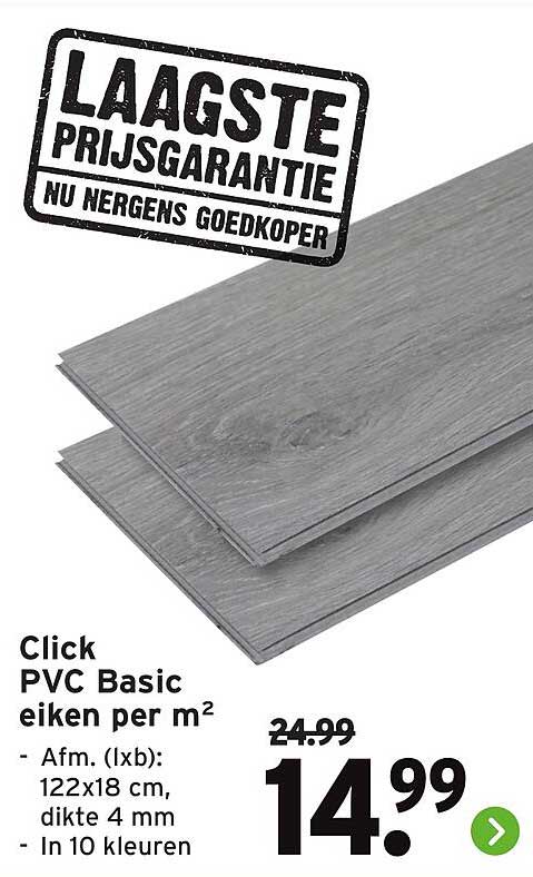 Click PVC Basic eiken per m²