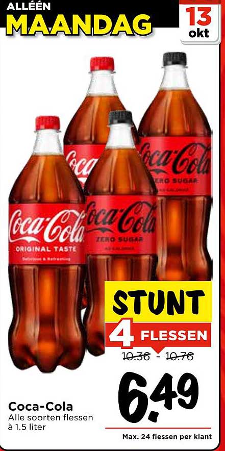Coca-Cola Alle soorten flessen à 1.5 liter