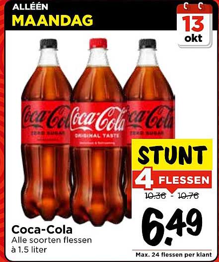 Coca-Cola Alle soorten flessen à 1.5 liter