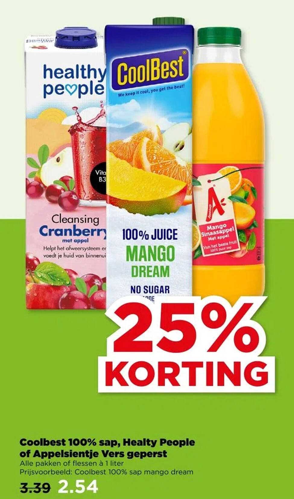 Coolbest 100% sap, Healthy People of Appelsientje Vers geperst