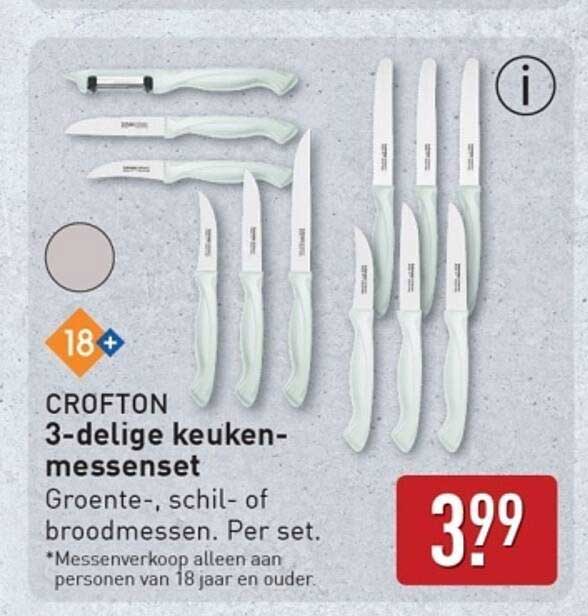 CROFTON 3-delige keukenmessen-set