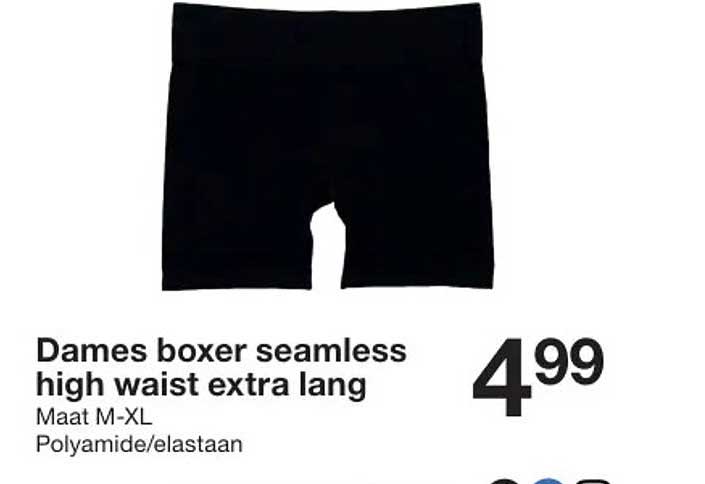 Dames boxer seamless high waist extra lang