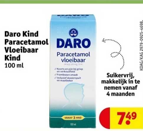 Daro Kind Paracetamol Vloeibaar Kind 100 ml
