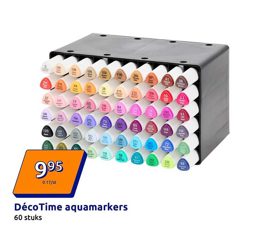 DécoTime aquamarkers 60 stuks