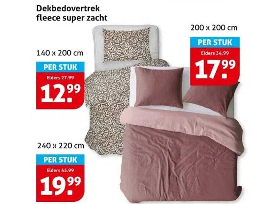 Dekbedovertrek fleece super zacht