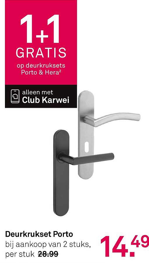 Deurkruiskset Porto bij aankoop van 2 stuks, per stuk 28.99