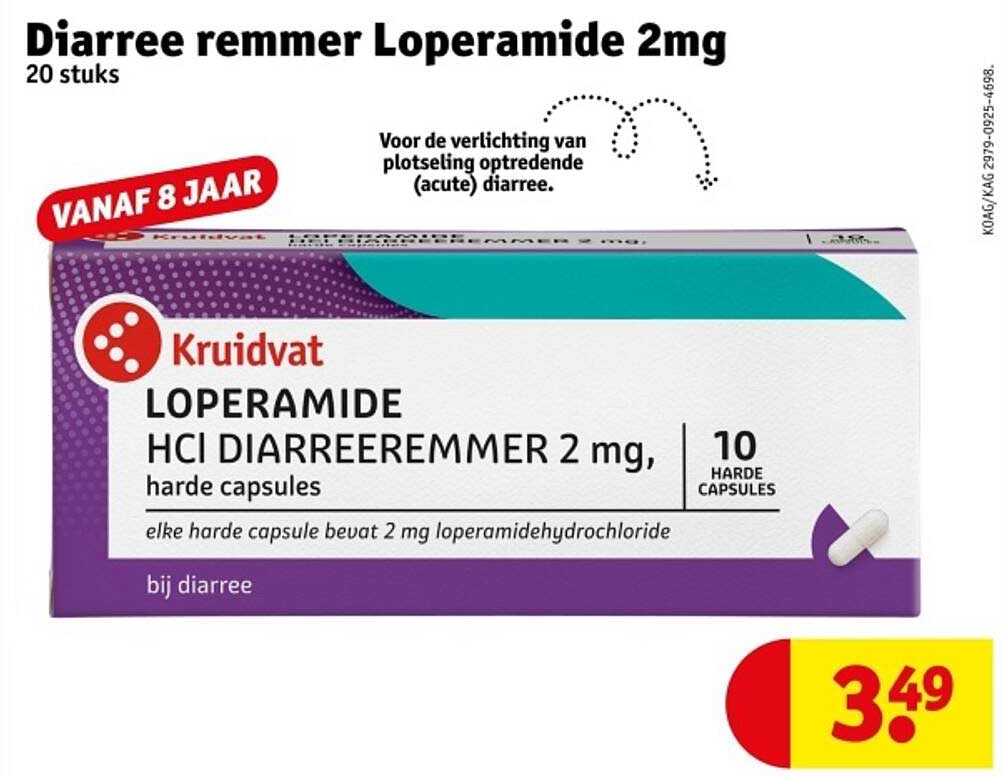 Diarrree remmer Loperamide 2mg