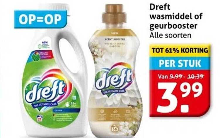 Dreft wasmiddel of geurbooster Alle soorten