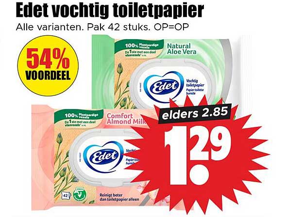 Edet vochtig toiletpapier
