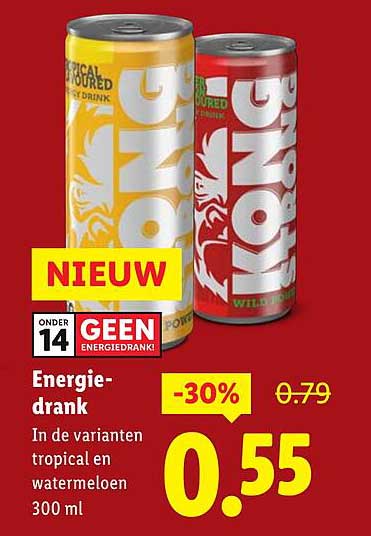 Energie-drank In de varianten tropical en watermeloen 300 ml