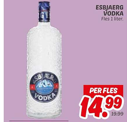 ESBJAERG VODKA Fles 1 liter.