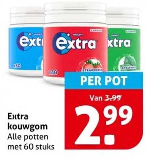 Extra kauwgom Alle potten met 60 stuks