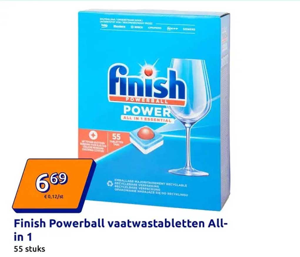 Finish Powerball vaatwastabletten All-in 1