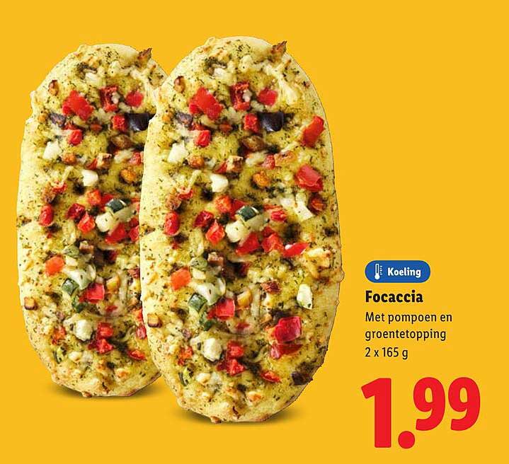 Focaccia met pompoen en groentetopping 2 x 165 g