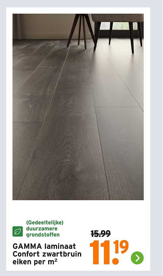 GAMMA laminaat Confort zwartbruin eiken per m²