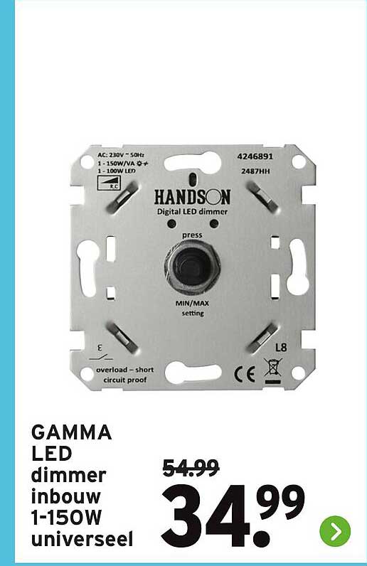 GAMMA LED dimmer inbouw 1-150W universeel