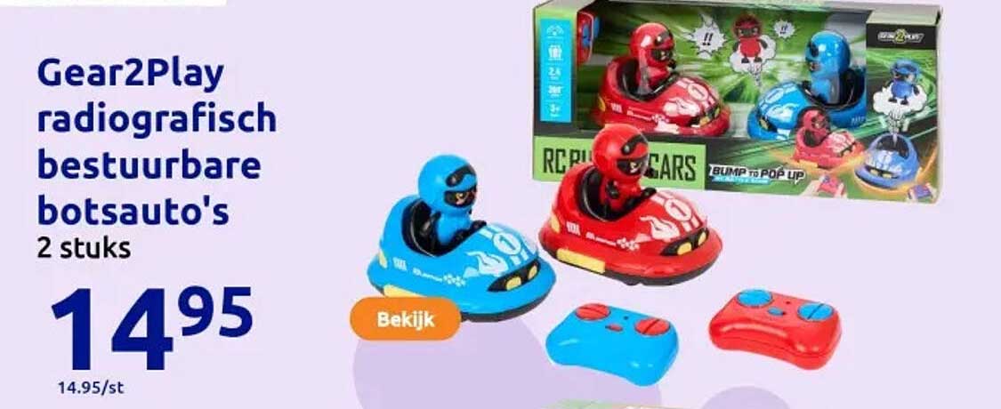 Gear2Play radiografisch bestuurbare botsauto's 2 stuks